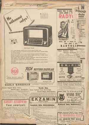  CUMHURÎYET 28 Şubat 1940 R. C. A.'nın elektrik cereyanile veya batarya lle Işler tam çeşit radyoları vardır. Sabah, öğle ve