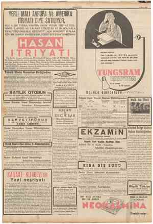  CUMHURIYET 6 Mart 1940 RUJ, ALLIK, PUDRA, PARFÖM; KREM VESAİR ITRİYAT ÜZE RÎNDE YALDIZLI VE YALANCI ETİKETLER VE MARKALARLA