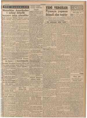  27 Mart 1943 CUMHURlYET Hâdlseler arasında Müttefikler Amerikadan 1 milyar dolarlık tayyare satın alacaklar İngiliz...