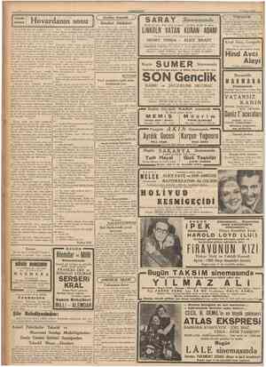  CUMHURİYET 2 1 Nisan 1940 KUçUk hikâye Hovardanm sonu Hayır.. Hayır.. Muhakkak talih artık Cemal Mahire gülmeğe başlamıştı.