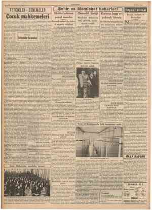  CUMHURİYET 26 Nisan 1940 Çocuk mahkemeleri TETKİKLER DENEMELER Ç Şehir ve Memleket HaberlerO Siirdde bulunan petrol membaı