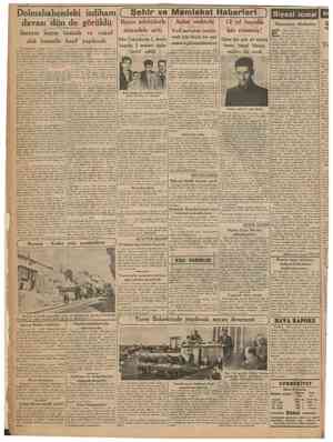 CUMHURİYET 4 Mayis 1940 Dolmabahçedeki izdiham [ Şehir ve Memleket Haberleri davası dün de görüldü Beyaz zehircilerle Artist