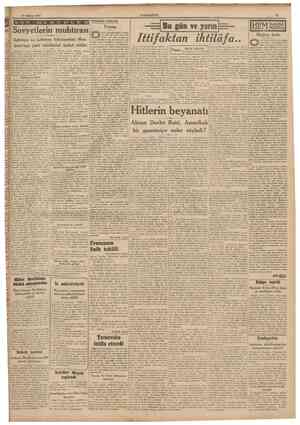  18 Hazîran 1940 CUMHURİYET O P M Hâdlseler arasında Sovyetlerin muhtırası Estonya ve Letonya hükumetleri Moskova'nın yeni...