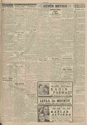  14 tkinciteşrîn 1940 CUMHURİYET Siyaşî icmal Akdeniz hakimiyeti SON HA B Amerikan yardımı Avam Kamarası Ajansın bir telgraiı