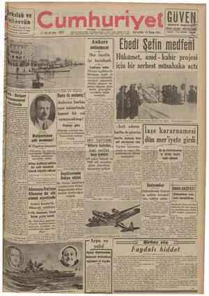  19 Şubat 1941 CUMHURİYET 1 SON cCUıasitcMıaL Fransız domanması ve üsleri Günde 3 saat fazla iş Bir kısım devlet...