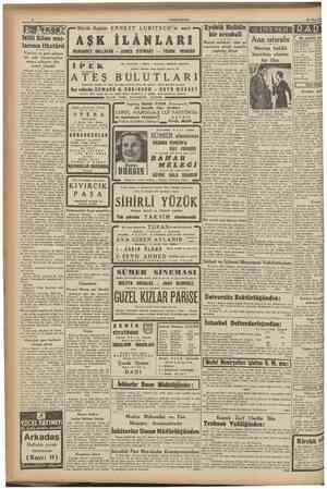  CUMHURİYET 22 Mart 1941 Büyük Rejisör ERNEST LUBITSCH'in eseri • Millî Küme maçlarının fikstüru Verilen ve geri alınan bir