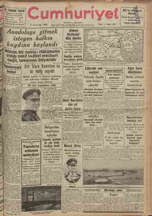  CUMHURİYET II Nisan 1941 Alemdar hâdisesi Yazan: SALAHADD1N GÜNGÖR kalan çocuklar Pazar günü Üsküdar ve Eminönünde tec Dün