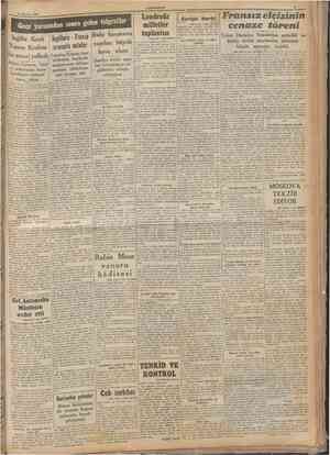  14 Hazİran 1941 CUMKURÎYET Gece yarısından sonra gelen telgrallar İngiliz Kralı Yunan Kralına bir mesa j yolladı (Baş tarafı