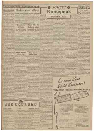  22 Temmuz 1941 CUMHURÎYET 8OM Moskovadan dönen Suriyenin işgalinden Rumen, Macar? Slovak sefirleri Edirneden sonra Arab âlemi