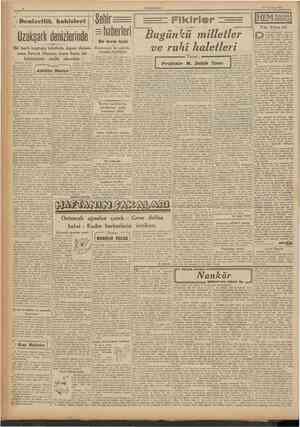  CUMHURİYET 2"7Terr>rmız 1941 Sehir haberlerl Bugünkü milletler Uzakşark denizlerinde Dcııizcilik bahisleri Bir duvar işçisi
