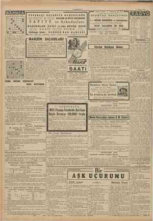  CUMHURIYET 2 Ağustos 1941 BUYUK KONSER ve MUHTEŞEM BİR GECE 5 ağustos SALI günü akşamı saat 9 da BULMACA • • • • •• 1 B U AK