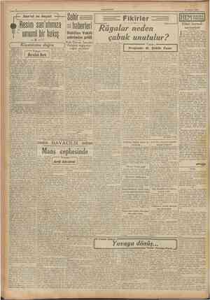  CUMHURİYET 23 Ağustos 1941 II ı Sehir Resim san'atımıza haberleri umumî bir bakış San'at ve hayat 5 f] Fikirler İHEM D NAUNA