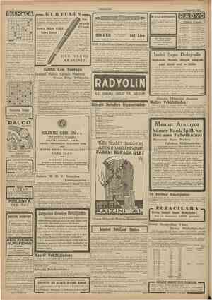  CUMHURİYET 7 Birinciteşnn 1941 BULMACA 1 1 • •• 1 • • • 1 • 1 •1 • • Doktorlar, bankacılar, kâtibler, mühendisler, velhasıl