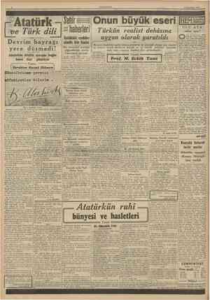  CUMHURİYET 10 fkincite;rin 1941 Devrim bayrağı yere düsmedi! Âtatürkün dîlcilik savaşını bugün İnönü ileri götürüyor Sehir