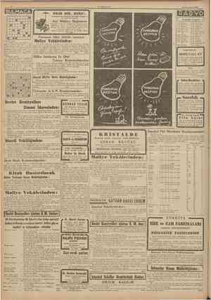  CUMHURIYET 24 Ikincitesrin 1941 BULMACA 1 3 4 e 1 0 * REKLÂM DEĞİL, HAKİKAT: Yurdumuzun her köşesinde dürüstlüğü, ncnzluğu ve