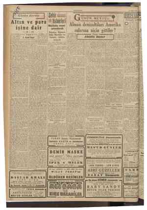  CUMHURÎYET 10 Şubat 1942 haberleri A|ftn ve paraMezbaha resmi Alman denizaltılan Amerika artırılacak ,işîne dair ? sularına