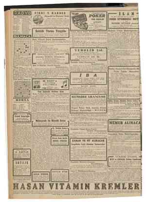  CUMHURIYET 9 Temmuz 1942 BEKLENMEKTE OLAN ADYO f 3,30 7,32 7,40 7,55 8,20 12,30 12,33 12,45 13,00 FIKRI T. KARDEŞ Otomobil ve