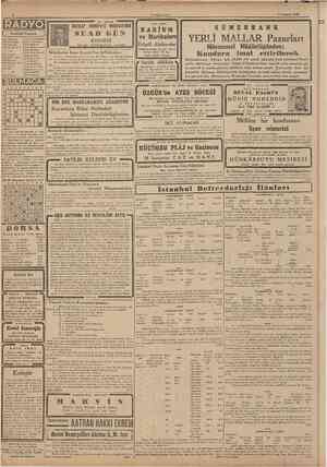  CUMHURIYET ^^"^^^^^^™ BU AKŞAM 3 Temmuz 1943 i 18,03 Çocuk kulübü 18,45 Dans orkes. 19,30 Haberler Cağaloğlu ÇİFTESARAYLAR