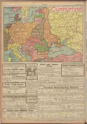  CUMHURtYET 3 îkindteşrin 1943 NORVEC Arendst Cumh ŞIMAL DENIZI'* Gemniç SLOVAKYA KACARISTAN "TS7, M>»/oe9/ı OtNİZİ I •fA...