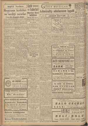  CUMHURIYET 2 Mart 1944 Sağlık Notları ÜNÜN MEVZULARI IHEM NALINA MIH1NA Finlandiya? trenden atlamak zorunda inlandiya ile...