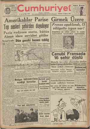   ı- Cumhuriyet “ISTANBUL — CAĞALOGLU v 1 Posta kutusu: İstanbul Ne. 6 o Cumartesi (9 Ağustos 1944 > ASRIN KADIN 3 ÜNCÜ...