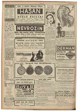    RADYO Her bayanın kendi Ç e Pe — 13 Ar £ çet) ER 145 Haberler izni 800 Ge “Pİ) | 1950 Serbest saat 00 Tsteki 930 Saz...