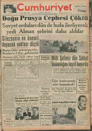 Cumhuriyet sayfa 1