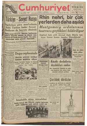    TABIİ VE SİYASİ 1Cumhuriyet!isi 2 vi mi Kmde 125 Er. İSTANBUL — CAĞALOĞLU atan Cumartesi 24. Mart 1945 D HĞLD KİTABEVİ 21