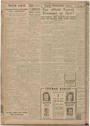  CUMHURtYET 16 Haziran 1945 Toprak Kaıtttnundan sonra... îstanbuldmki nam^edler Kömür tevziatı Namzedlik için mürabaatler...