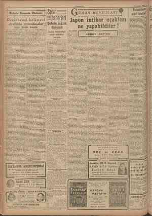  CUMHURIYET 16 Temmuz 1945 Hâdiseİer Karşısında Düşünceler ÜNÜN MEVZULARI Bastarah 1 inci sah'ıiede sına yaptıkları demeçlerde