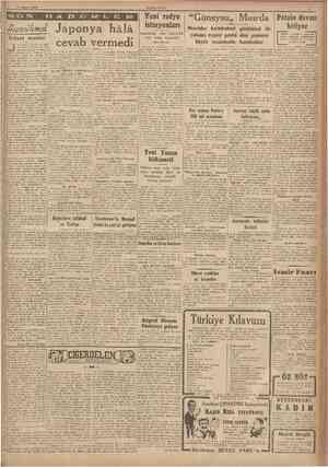  14 Ağustos 1945 Uzaksark meseieleri aponyanın kajıdsız ve şartParis 13 (R.) Petain davasmm buAnkara 13 (Telefonla) Ankarada