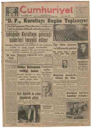Cumhuriyet sayfa 1