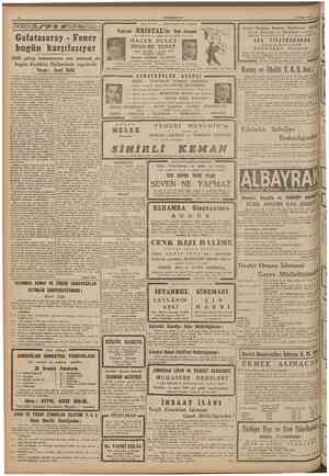  CUMHURÎYET ılllJL) M Ü J D E ! . . Kaçmlmıyacak Bir Program 2 Mart 1947 Galatasaray Fener bugün karşılaşıyor Millî güreş...