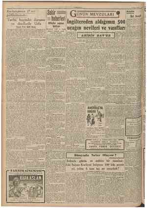  11 Nisa« 1947 I Kurtuluşunun 27 nci gıldonürnünUe: ÜNÜN MEVZULARI RESIM İki Sergi Tarihi, bugünkü dunımu Ciflçüer yağmur Urfa