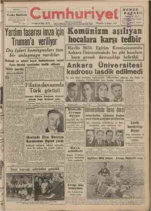  r ANKARA Tıb Fakültesi stajyerlerinin Veda Balosn 17 Mayıs 1947 Cumartesl Ankarapalas salonlarmda verîlecektir. f ertib...