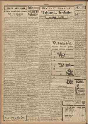  CUMHURtYET 15 Ağustos 1947 Sehir MEMLEKET DAVALARI Filistin meselesinin mazisi, haberleri "Bahtıgeçti,, Seyahatleri hali ve
