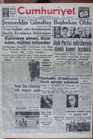 Cumhuriyet Gazetesi 16 Ocak 1949 kapağı
