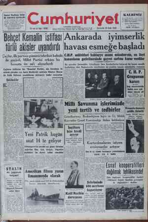 Cumhuriyet Gazetesi 26 Ocak 1949 kapağı
