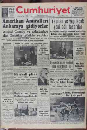 Cumhuriyet Gazetesi 30 Ocak 1949 kapağı