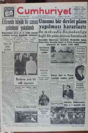 Cumhuriyet Gazetesi 31 Ocak 1949 kapağı