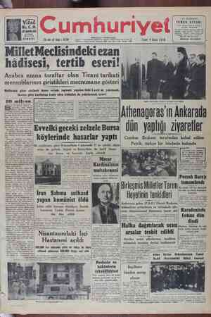 Cumhuriyet Gazetesi 6 Şubat 1949 kapağı