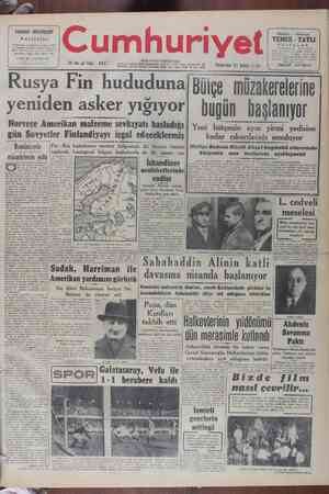 Cumhuriyet Gazetesi 21 Şubat 1949 kapağı