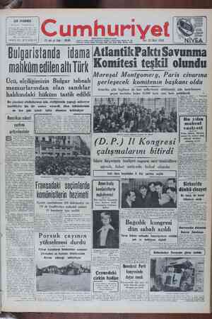 Cumhuriyet Gazetesi 22 Mart 1949 kapağı