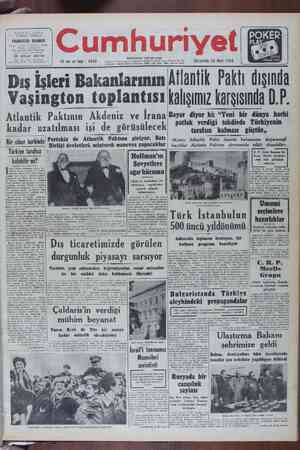 Cumhuriyet Gazetesi 30 Mart 1949 kapağı