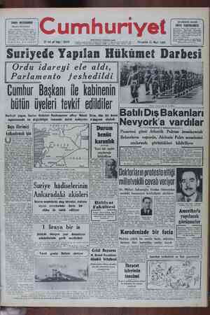 Cumhuriyet Gazetesi 31 Mart 1949 kapağı