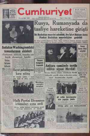 Cumhuriyet Gazetesi April 17, 1949 kapağı