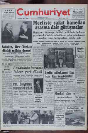 Cumhuriyet Gazetesi April 19, 1949 kapağı