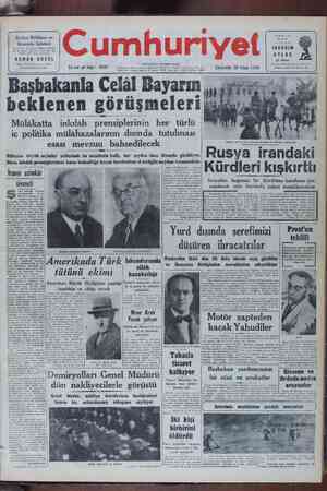 Cumhuriyet Gazetesi April 20, 1949 kapağı