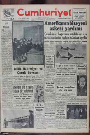 Cumhuriyet Gazetesi April 23, 1949 kapağı