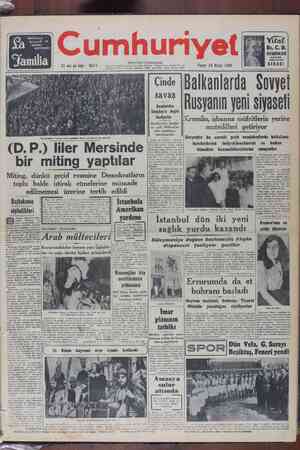Cumhuriyet Gazetesi April 24, 1949 kapağı
